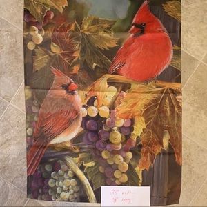Cardinals and Fall Foliage house flag